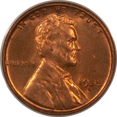 Lincoln Cents (Wheat) 1935-S LINCOLN CENT – ANACS MS-64 RD