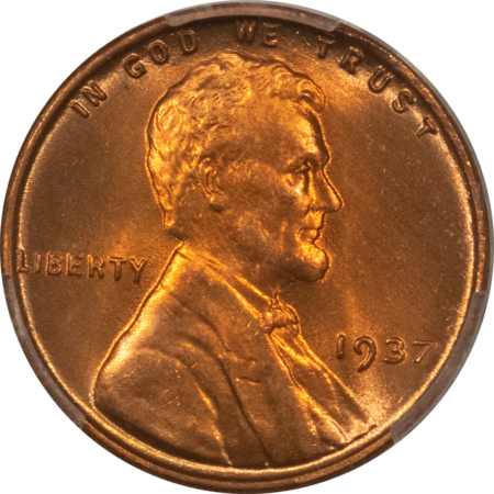 Lincoln Cents (Wheat) 1937 LINCOLN CENT – PGS MS-67+ RD, GORGEOUS LUSTER & PREMIUM QUALITY!