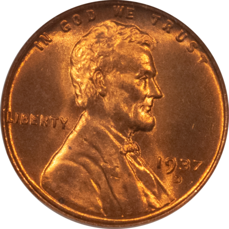 Lincoln Cents (Wheat) 1937-D LINCOLN CENT – NGC MS-66 RD