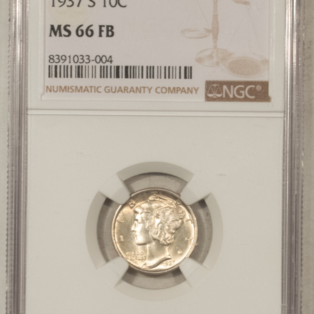 Dimes 1937-S MERCURY DIME – NGC MS-66 FB, FRESH & PQ!