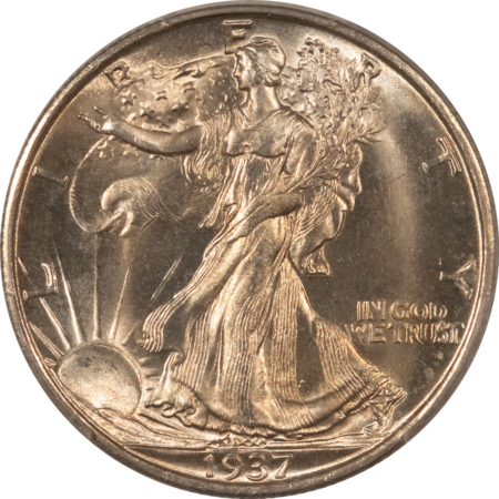 Half Dollars 1937-S WALKING LIBERTY HALF DOLLAR – PCGS MS-65, PREMIUM QUALITY!