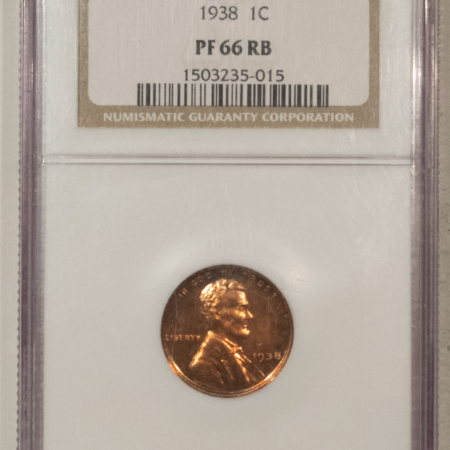 Lincoln Cents (Wheat) 1938 PROOF LINCOLN CENT – NGC PF-66 RB