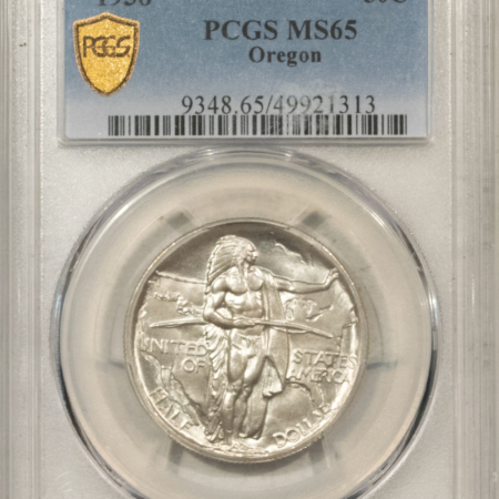 Early Commems 1938 OREGON COMMEMORATIVE HALF DOLLAR – PCGS MS-65, FRESH WHITE GEM!