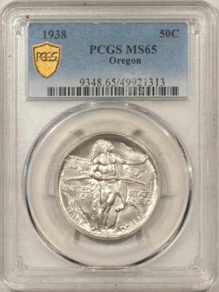 Early Commems 1938 OREGON COMMEMORATIVE HALF DOLLAR – PCGS MS-65, FRESH WHITE GEM!