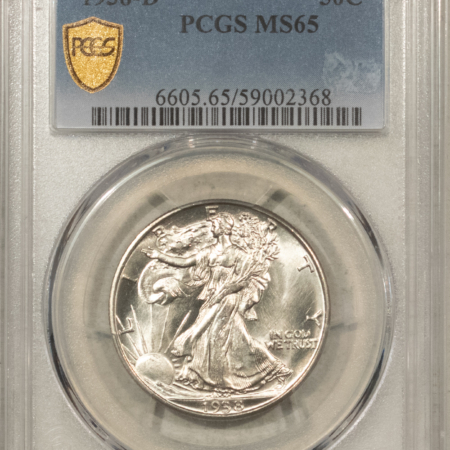 Half Dollars 1938-D WALKING LIBERTY HALF DOLLAR – PCGS MS-65, LOOKS MS-66! PREMIUM QUALITY!