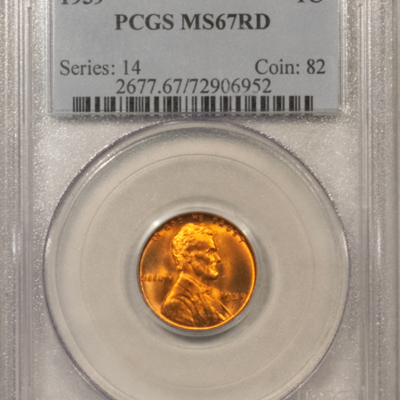 Lincoln Cents (Wheat) 1939 LINCOLN CENT – PCGS MS-67 RD, LOOKS MS-68, PREMIUM QUALITY!