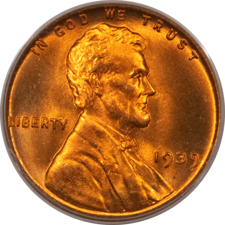 Lincoln Cents (Wheat) 1939 LINCOLN CENT – PCGS MS-67 RD, LOOKS MS-68, PREMIUM QUALITY!