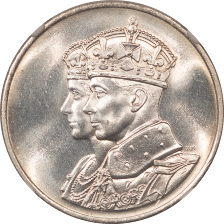 Exonumia 1939 GREAT BRITAIN BRITISH HISTORICAL MEDAL ROYAL VISIT BHM4394 SILVER NGC MS-65