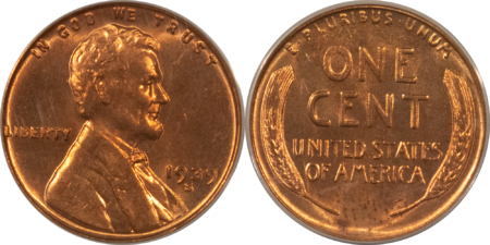 Lincoln Cents (Wheat) 1939-D, 1939-S LINCOLN CENTS, LOT OF 2 – ANACS MS-65 RD & MS-65 RD
