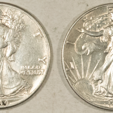 Half Dollars 1940 1944 WALKING LIBERTY HALF DOLLARS, LOT OF 2 – HIGH GRADE EXAMPLES! CLEANED!