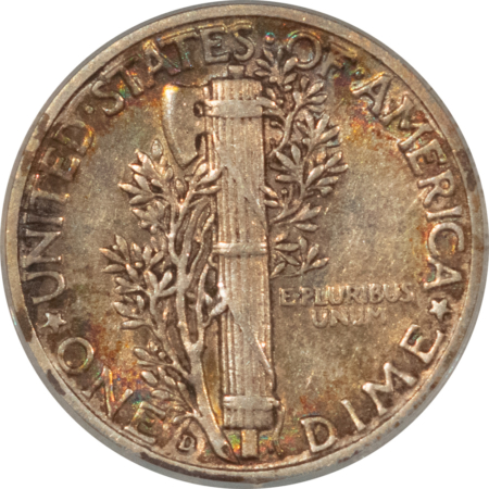 Dimes 1942/1-D MERCURY DIME – ANACS AU-50, KEY-DATE! PRETTY!