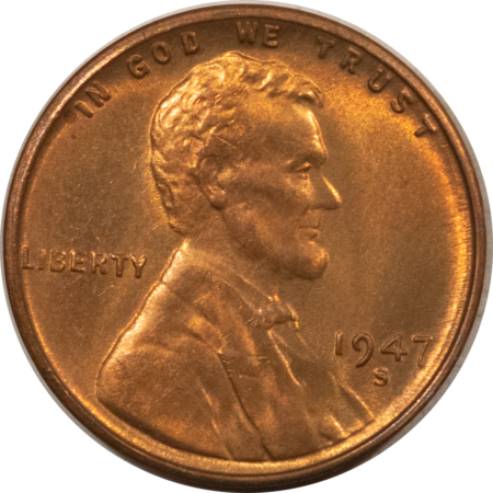 Lincoln Cents (Wheat) 1947-S LINCOLN CENT, RPM FS-002 – GEM BRILLIANT UNCIRCULATED! REPUNCHED MINTMARK