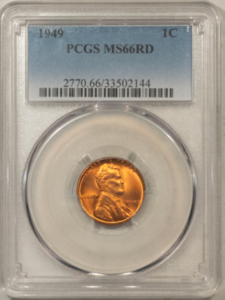 Lincoln Cents (Wheat) 1949 LINCOLN CENT – PCGS MS-66 RD
