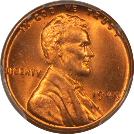 Lincoln Cents (Wheat) 1949 LINCOLN CENT – PCGS MS-66 RD