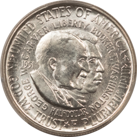 Early Commems 1951 WASHINGTON-CARVER COMMEMORATIVE HALF DOLLAR – PCGS MS-65, WHITE GEM!