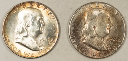 Franklin Halves 1963 1963-D FRANKLIN HALF DOLLARS, LOT OF 2 – PRETTY! UNCIRCULATED!