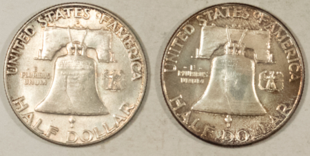 Franklin Halves 1963 1963-D FRANKLIN HALF DOLLARS, LOT OF 2 – ORIGINAL! UNCIRCULATED!
