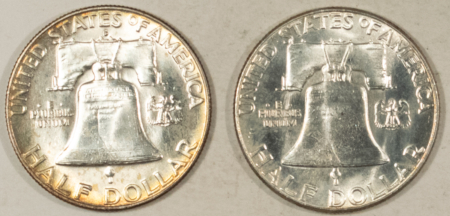 Franklin Halves 1963 1963-D FRANKLIN HALF DOLLARS, LOT OF 2 – PRETTY! UNCIRCULATED!