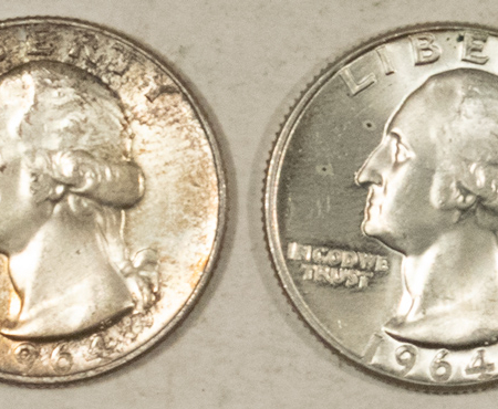 New Store Items 1963, 1964 X2, 1964-D WASHINGTON QUARTERS, LOT/4 – REALLY PRETTY, UNCIRCULATED!