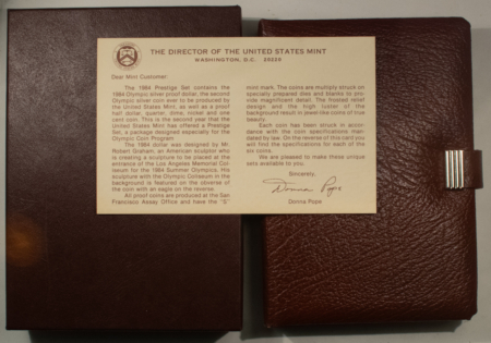 New Store Items 1984-S U.S. PRESTIGE PROOF SET W/ SILVER COMMEMORATIVE GEM PROOF WITH BOX + COA!