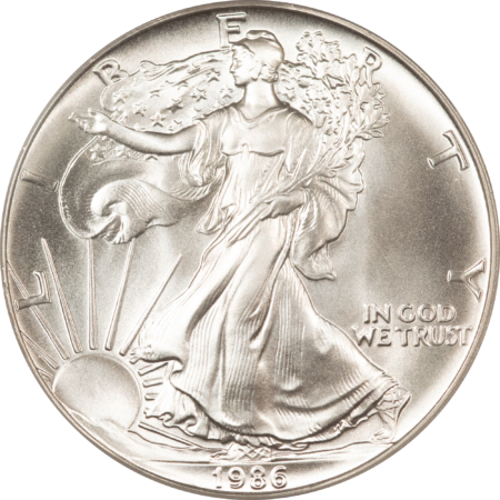 American Silver Eagles 1986 $1 1 OZ AMERICAN SILVER EAGLE – PCGS MS-70, WHITE & PRISTINE, PERFECT!