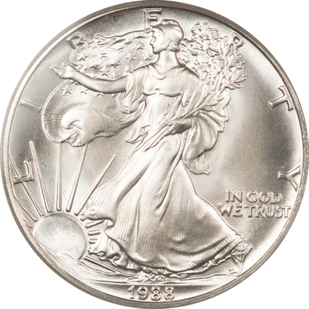 American Silver Eagles 1988 $1 1 OZ AMERICAN SILVER EAGLE – PCGS MS-70, WHITE & PRISTINE, PERFECT!