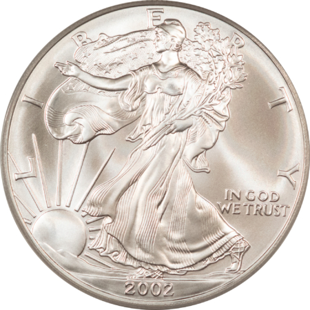 American Silver Eagles 2002 $1 1 OZ AMERICAN SILVER EAGLE – PCGS MS-70, WHITE & PRISTINE! PERFECT!
