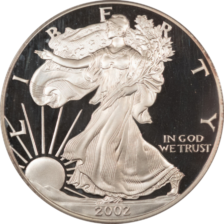 American Silver Eagles 2002-W $1 1 OZ PROOF AMERICAN SILVER EAGLE PCGS PR-70 DCAM MERCANTI SIGNED LABEL