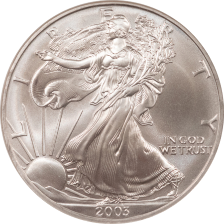 American Silver Eagles 2003 $1 AMERICAN SILVER EAGLE, 1 OZ .999 – NGC MS-69