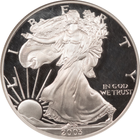 American Silver Eagles 2003-W $1 PROOF AMERICAN SILVER EAGLE, 1 OZ .999 – NGC PF-70 ULTRA CAMEO!
