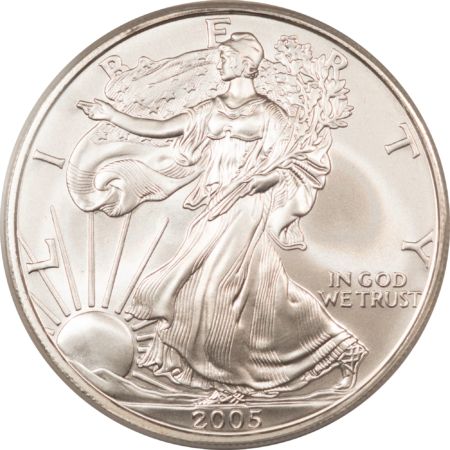 American Silver Eagles 2005 $1 1 OZ AMERICAN SILVER EAGLE – PCGS MS-70, WHITE & PRISTINE! PERFECT!