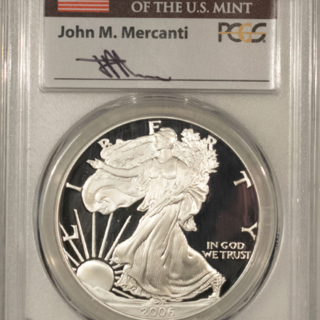 American Silver Eagles 2006-W $1 1 OZ PROOF AMERICAN SILVER EAGLE PCGS PR-70 DCAM MERCANTI SIGNED LABEL