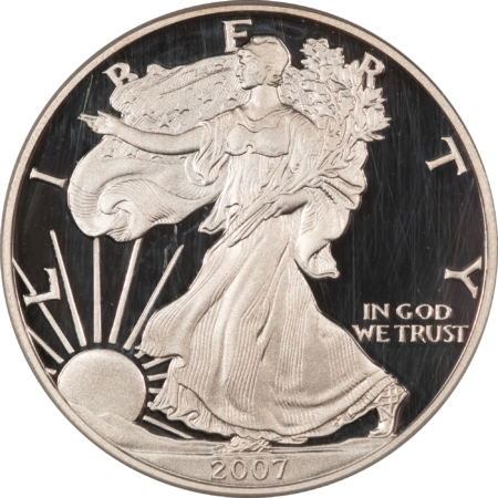 American Silver Eagles 2007-W $1 1 OZ PROOF AMERICAN SILVER EAGLE PCGS PR-70 DCAM MERCANTI SIGNED LABEL