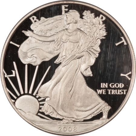 American Silver Eagles 2008-W $1 1 OZ PROOF AMERICAN SILVER EAGLE PCGS PR-70 DCAM MERCANTI SIGNED LABEL
