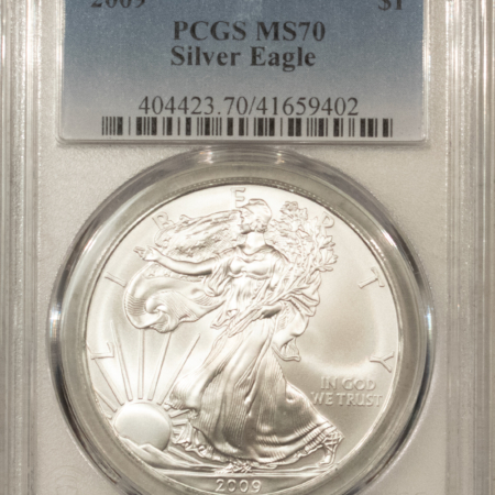 American Silver Eagles 2009 $1 1 OZ AMERICAN SILVER EAGLE – PCGS MS-70, WHITE & PRISTINE! PERFECT!
