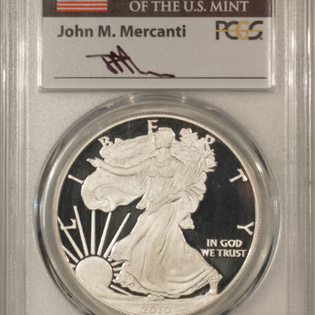 American Silver Eagles 2010-W $1 1 OZ PROOF AMERICAN SILVER EAGLE PCGS PR-70 DCAM MERCANTI SIGNED LABEL