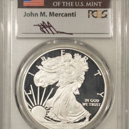 American Silver Eagles 2011-W $1 1 OZ PROOF AMERICAN SILVER EAGLE PCGS PR-70 DCAM MERCANTI SIGNED LABEL