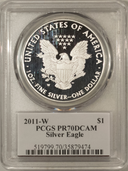 American Silver Eagles 2011-W $1 1 OZ PROOF AMERICAN SILVER EAGLE PCGS PR-70 DCAM MERCANTI SIGNED LABEL