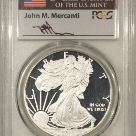 American Silver Eagles 2013-W $1 1 OZ PROOF AMERICAN SILVER EAGLE PCGS PR-70 DCAM MERCANTI SIGNED LABEL