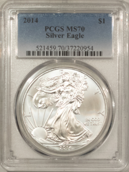 American Silver Eagles 2014 $1 1 OZ AMERICAN SILVER EAGLE – PCGS MS-70, WHITE & PRISTINE! PERFECT!