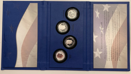 Kennedy Halves 2014 KENNEDY HALF DOLLARS 50TH ANNIVERSARY SILVER 4 COIN SET BU/PR/SP/REV PR OGP