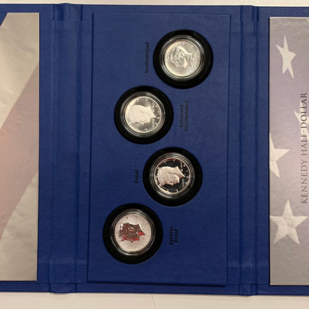 Kennedy Halves 2014 KENNEDY HALF DOLLARS 50TH ANNIVERSARY SILVER 4 COIN SET BU/PR/SP/REV PR OGP