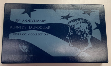 Kennedy Halves 2014 KENNEDY HALF DOLLARS 50TH ANNIVERSARY SILVER 4 COIN SET BU/PR/SP/REV PR OGP