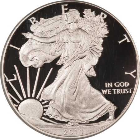 American Silver Eagles 2014-W $1 1 OZ PROOF AMERICAN SILVER EAGLE PCGS PR-70 DCAM MERCANTI SIGNED LABEL
