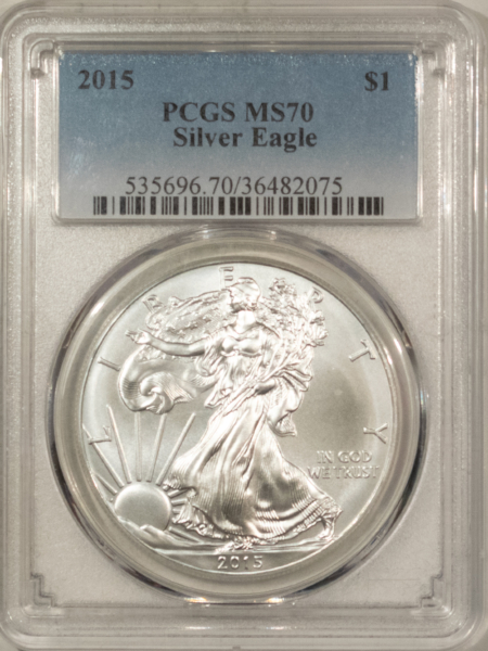 American Silver Eagles 2015 $1 1 OZ AMERICAN SILVER EAGLE – PCGS MS-70, WHITE & PRISTINE! PERFECT!