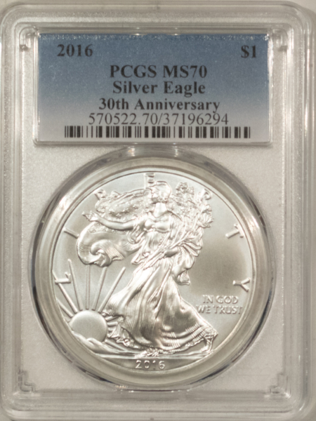 American Silver Eagles 2016 $1 1 OZ AMERICAN SILVER EAGLE – PCGS MS-70, WHITE, PRISTINE, PERFECT!