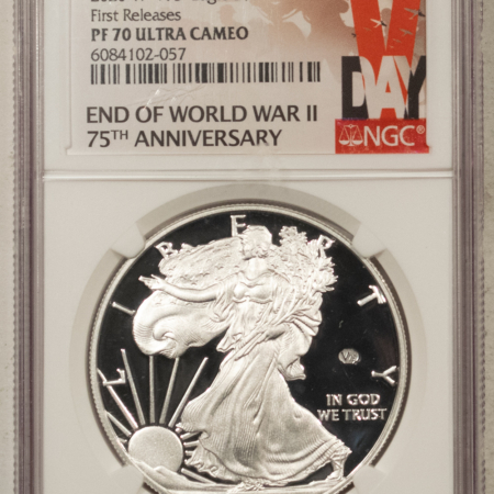 American Silver Eagles 2020-W V75 $1 PROOF AMERICAN SILVER EAGLE NGC PF-70 ULTRA CAMEO, WWII PRIVY MARK