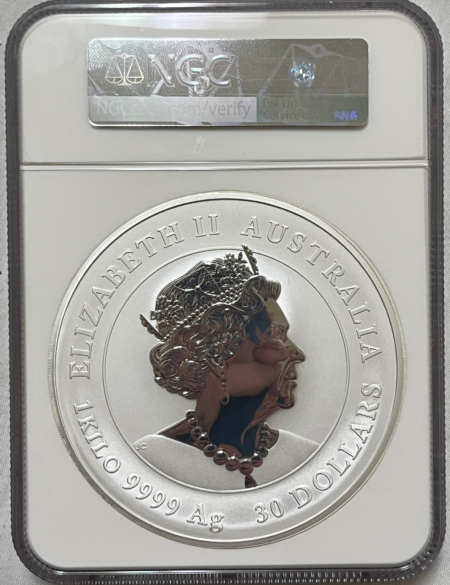 Bullion 2021P AUSTRALIA $30 LUNAR SILVER 1 KILO W 1G GOLD PRIVY YEAR OF OX NGC MS70 RARE