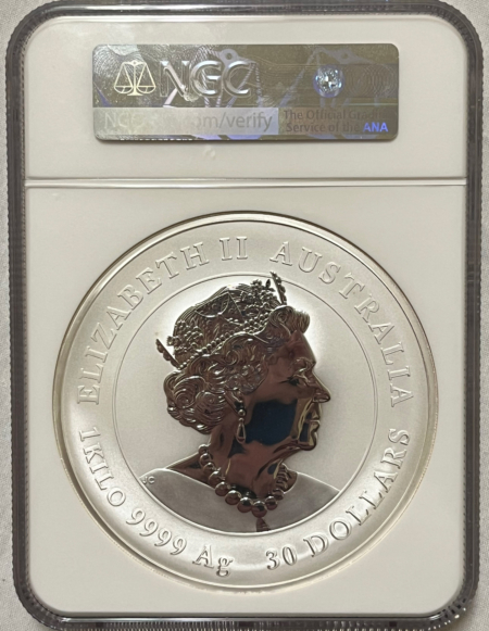 Bullion 2022P AUSTRALIA $30 LUNAR SILVER 1 KILO W/ 1GR GOLD PRIVY YEAR OF TIGER NGC MS70
