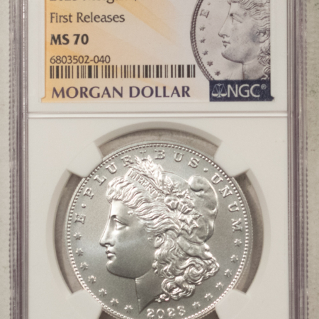 Dollars 2023 $1 MORGAN DOLLAR SILVER COMMEMORATIVE – NGC MS-70, FIRST RELEASES!